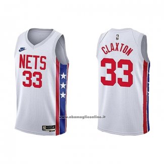 Maglia Brooklyn Nets Nic Claxton #33 Classic 2022-23 Bianco