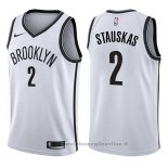 Maglia Brooklyn Nets Nik Stauskas NO 2 Association 2017-18 Bianco