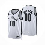 Maglia Brooklyn Nets Personalizzate Association 2024-25 Bianco