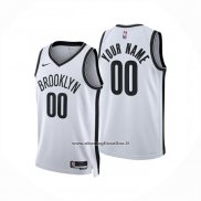 Maglia Brooklyn Nets Personalizzate Association 2024-25 Bianco