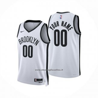 Maglia Brooklyn Nets Personalizzate Association 2024-25 Bianco