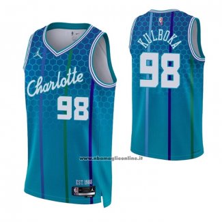 Maglia Charlotte Hornets Arnoldas Kulboka #98 Citta 2021-22 Blu