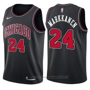 Maglia Chicago Bulls Lauri Markkanen NO 24 Statement 2017-18 Nero