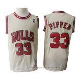 Maglia Chicago Bulls Scottie Pippen NO 33 Throwback Crema