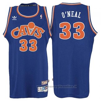 Maglia Cleveland Cavaliers Shaquille O'Neal NO 33 Throwback 2008 Blu