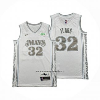 Maglia Dallas Mavericks Cooper Flagg No 32 City 2024-25 Bianco