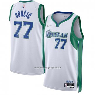 Maglia Dallas Mavericks Luka Doncic #77 Citta 2021-22 Bianco