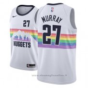 Maglia Denver Nuggets Jamal Murray NO 27 Citta 2018-19 Bianco