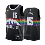 Maglia Denver Nuggets Nikola Jokic NO 15 Citta Nero