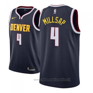 Maglia Denver Nuggets Paul Millsap NO 4 Icon 2018-19 Blu