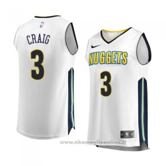 Maglia Denver Nuggets Torrey Craig NO 3 Association 2017-18 Bianco