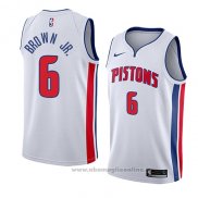 Maglia Detroit Pistons Bruce Brown Jr. NO 6 Association 2018 Bianco