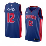 Maglia Detroit Pistons Keenan Evans NO 12 Icon 2018 Blu