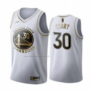 Maglia Golden Edition Golden State Warriors Stephen Curry NO 30 Bianco