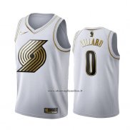 Maglia Golden Edition Portland Trail Blazers Damian Lillard #3 Bianco