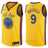 Maglia Golden State Warriors Andre Iguodala NO 9 Chinese Heritage Citta 2017-18 Giallo