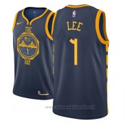 Maglia Golden State Warriors Damion Lee NO 1 Citta 2018-19 Blu