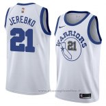 Maglia Golden State Warriors Jonas Jerebko NO 21 Hardwood Classic 2018-19 Bianco