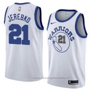 Maglia Golden State Warriors Jonas Jerebko NO 21 Hardwood Classic 2018-19 Bianco