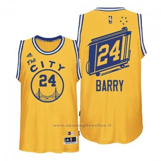 Maglia Golden State Warriors Rick Barry NO 24 Hardwood Classics Giallo