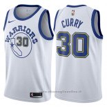 Maglia Golden State Warriors Stephen Curry NO 30 Bianco 2017-18