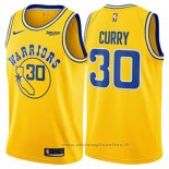 Maglia Golden State Warriors Stephen Curry NO 30 Hardwood Classic 2018 Giallo