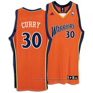 Maglia Golden State Warriors Stephen Curry NO 30 Throwback Arancione