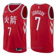 Maglia Houston Rockets Joe Johnson NO 7 Citta 2017-18 Rosso