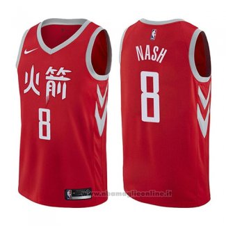 Maglia Houston Rockets Le'bryan Nash NO 8 Citta 2017-18 Rosso