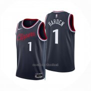Maglia Los Angeles Clippers James Harden No 1 Icon 2024-25 Blu