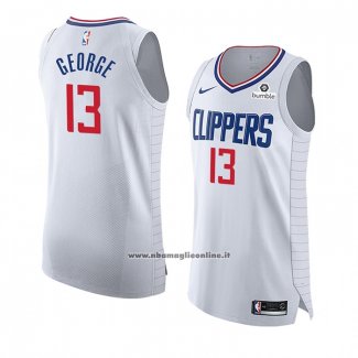 Maglia Los Angeles Clippers Paul George #13 Association 2020-21 Autentico Bianco