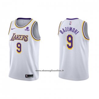 Maglia Los Angeles Lakers Kent Bazemore #9 Association 2021-22 Bianco