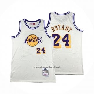 Maglia Los Angeles Lakers Kobe Bryant #24 Mitchell & Ness Chainstitch Crema