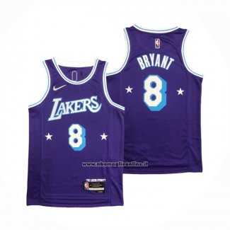 Maglia Los Angeles Lakers Kobe Bryant #8 Citta Edition 2021-22 Viola