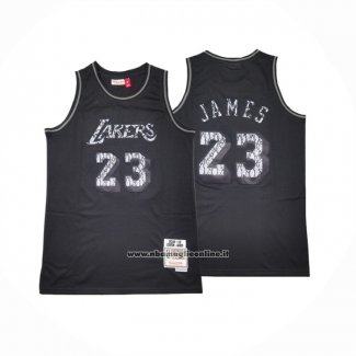 Maglia Los Angeles Lakers LeBron James #23 Swingman Mitchell & Ness 2018-19 Nero