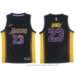 Maglia Los Angeles Lakers Lebron James NO 23 2017-18 Nero