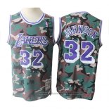 Maglia Los Angeles Lakers Magic Johnson NO 32 Camuffamento Verde