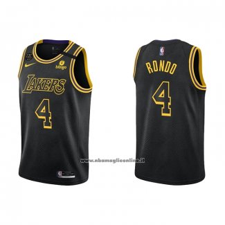 Maglia Los Angeles Lakers Rajon Rondo #4 Mamba 2021-22 Nero