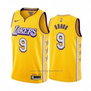 Maglia Los Angeles Lakers Rajon Rondo NO 9 Citta Edition Giallo