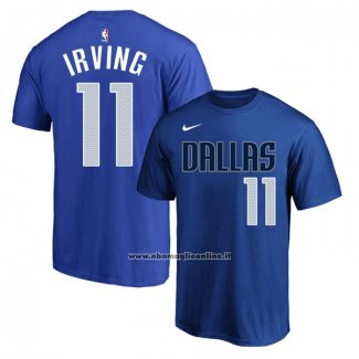 Maglia Manica Corta Dallas Mavericks Kyrie Irving Citta 2023-24 Blu