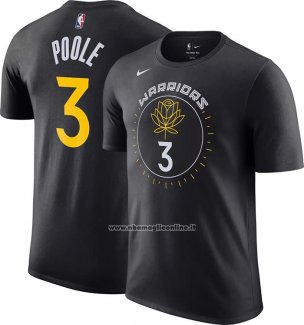 Maglia Manica Corta Golden State Warriors Jordan Poole Citta 2022-23 Nero