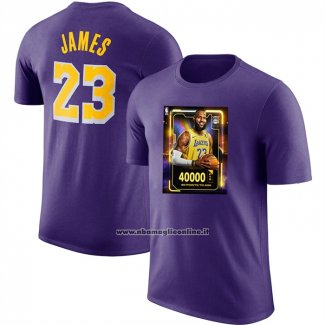 Maglia Manica Corta Los Angeles Lakers James No 23 Commemorative Viola