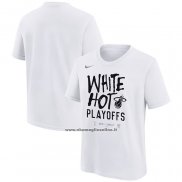 Maglia Manica Corta Miami Heat 2024 NBA Playoffs Mantra Bianco
