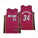 Maglia Miami Heat Giannis Antetokounmpo No 34 Statement Rosso