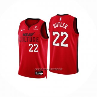 Maglia Miami Heat Jimmy Butler #22 Citta 2024-25 Rosso