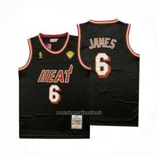 Maglia Miami Heat LeBron James #6 Mitchell & Ness 2010-11 Nero