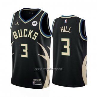 Maglia Milwaukee Bucks George Hill #3 Statement 2022-23 Nero