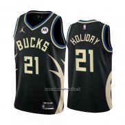 Maglia Milwaukee Bucks Jrue Holiday #21 Statement 2022-23 Nero