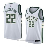 Maglia Milwaukee Bucks Khris Middleton NO 22 Association 2018 Bianco