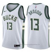 Maglia Milwaukee Bucks Malcolm Brogdon NO 13 Swingman Association 2017-18 Bianco